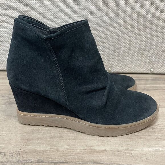 SOFFT AQUA 9M Boots SIRI Wedge Bootie Sneaker Ruching Suede Zip Waterproof - Picture 5 of 9